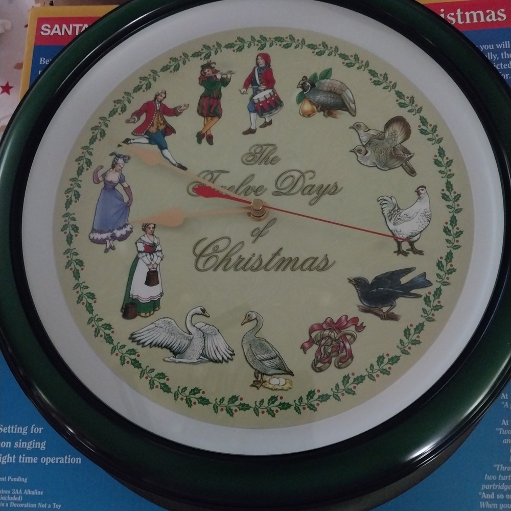 Festive Green Christmas Wall Clock